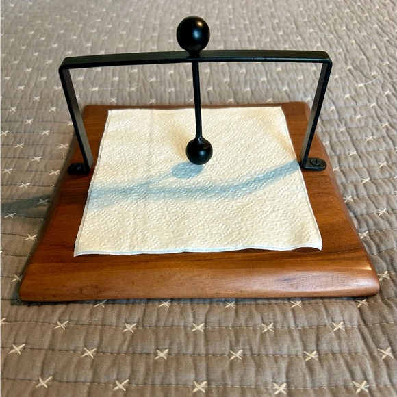 Other - Wood and Metal Napkin Holder - Handcrafted in India